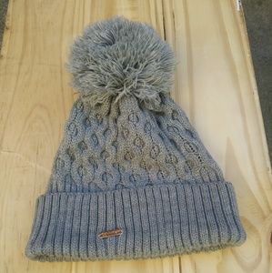 Calvin Klein gray beanie with pom